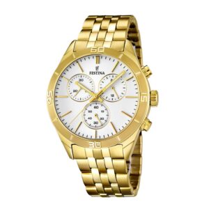ساعت مردانه فستینا مدل F16764/1، ساعتی با رنگ طلایی از این برند اسپانیایی است. واچزاپ نمایندگی رسمی عرضه فستینای اصل در کشور.